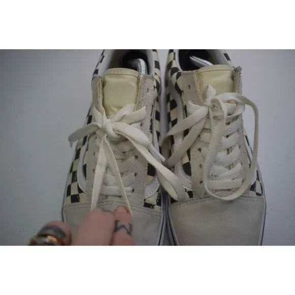 Vans Old Skool White Checkered Sneakers Womens Size 7.5 - Picture 9 of 11